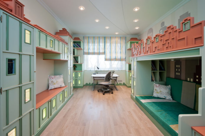 single-level ceiling structure in the nursery