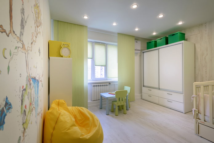 white ceiling structure in the nursery