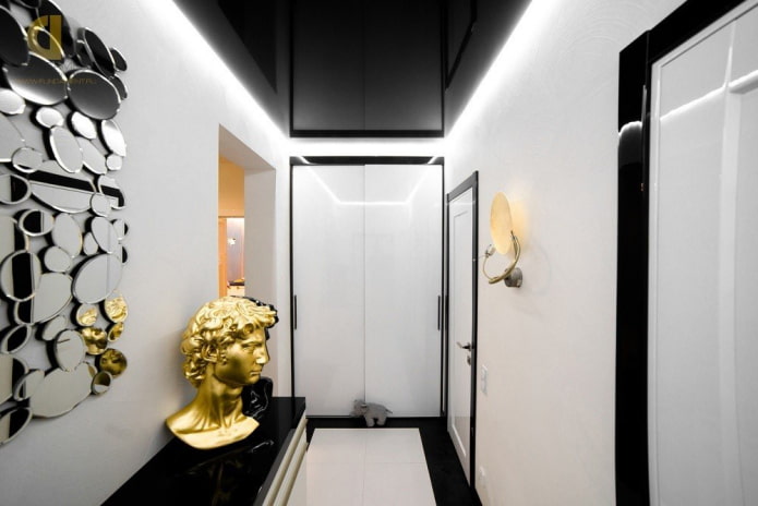 black ceiling in the interior of the hallway black ceiling in the interior of the hallway