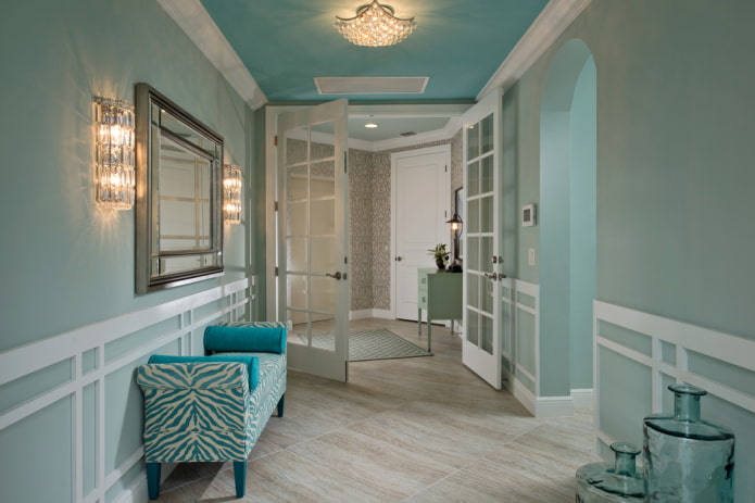 painted ceiling in the interior of the hallway painted ceiling in the interior of the hallway