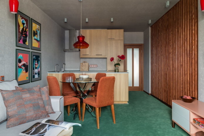 gray ceiling in the kitchen