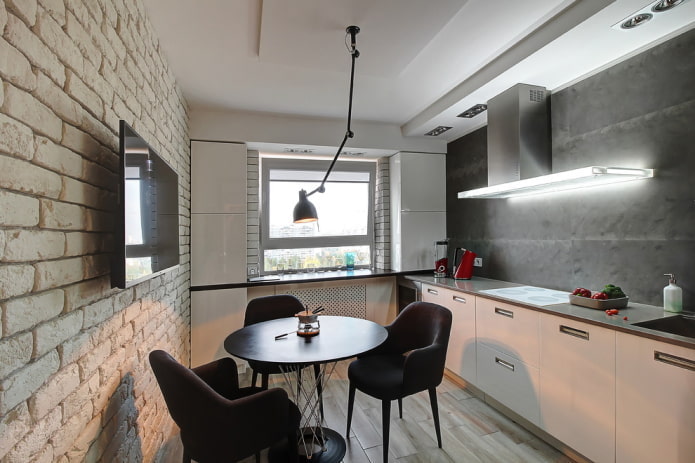 ceiling design in the interior of a small kitchen
