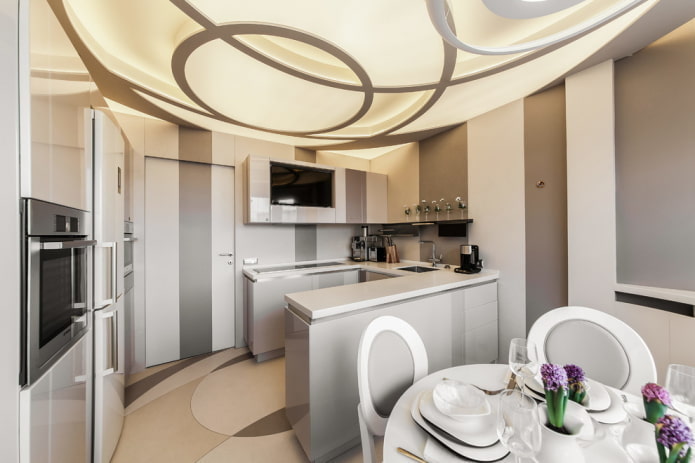 glass ceiling in the interior of the kitchen