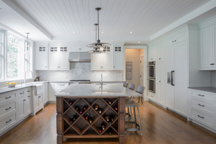 plastic ceiling panels in the kitchen
