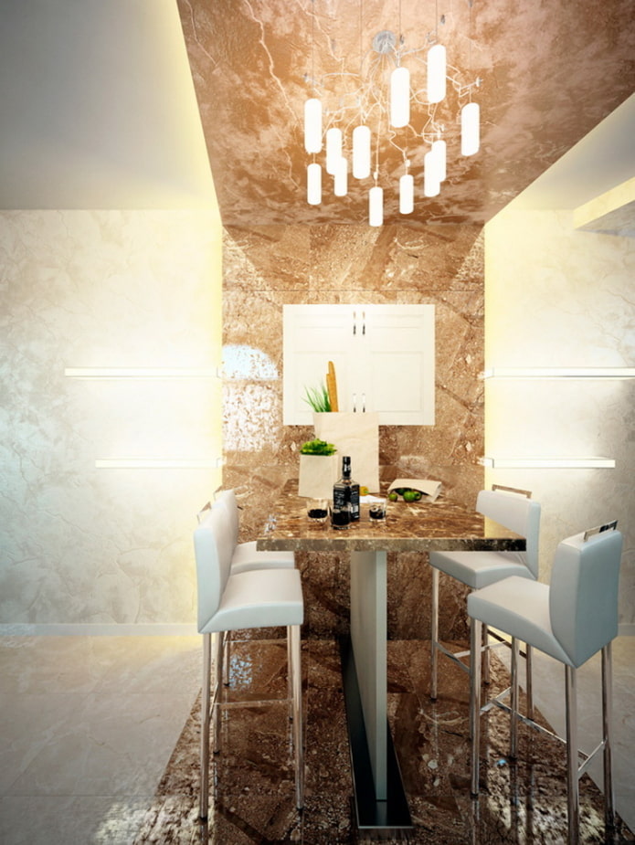 decorative ceiling plaster in the kitchen