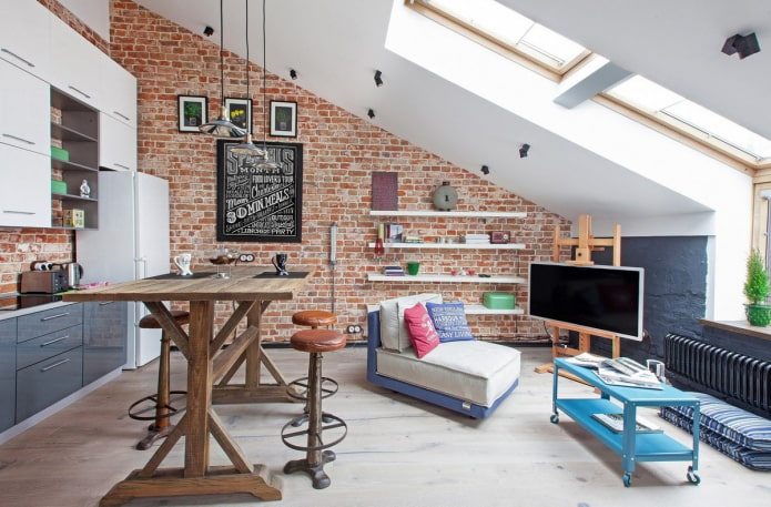 loft-style attic ceiling structure