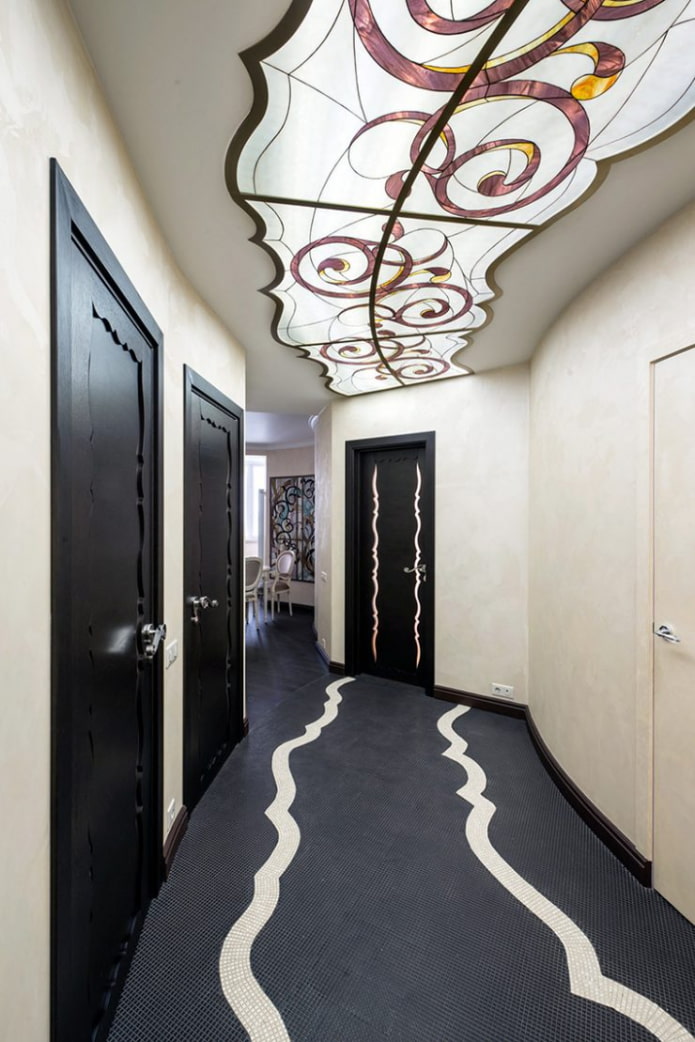 stained glass on the ceiling in the hallway stained glass on the ceiling in the hallway