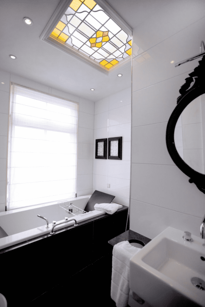 stained glass on the ceiling in the bathroom stained glass on the ceiling in the bathroom