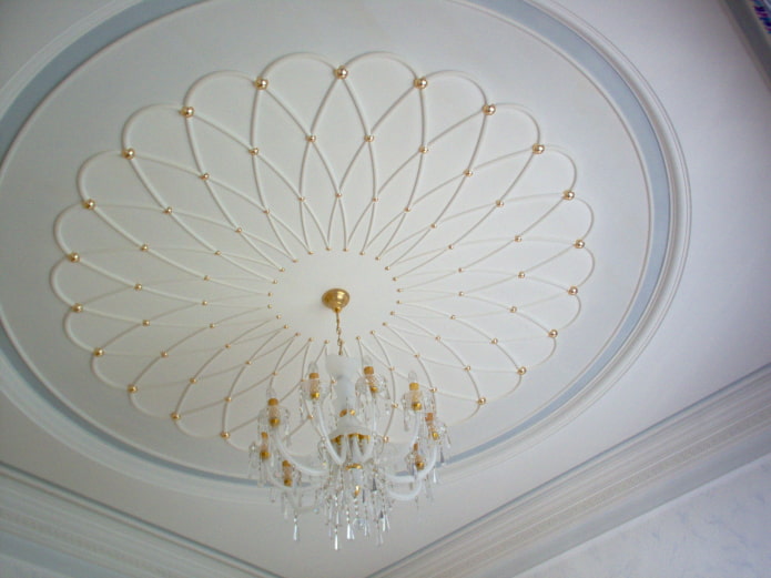 stucco in the form of peas on the ceiling stucco in the form of peas on the ceiling