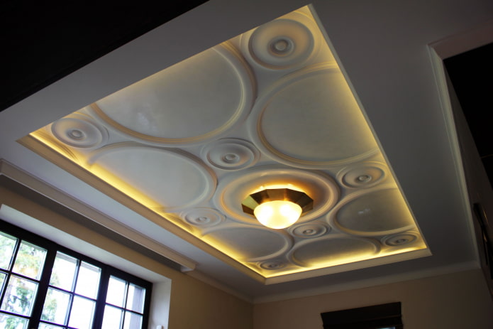 stucco decoration on the ceiling with lighting stucco decoration on the ceiling with lighting