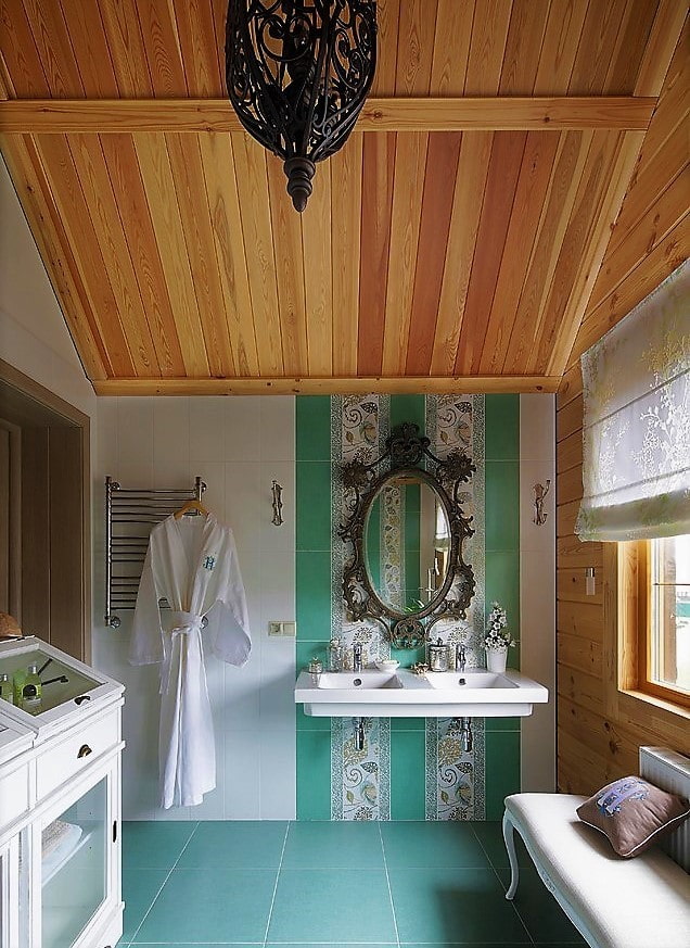 bathroom with wooden ceiling bathroom with wooden ceiling