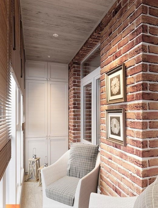 the ceiling on the loggia is made of light laminate the ceiling on the loggia is made of light laminate