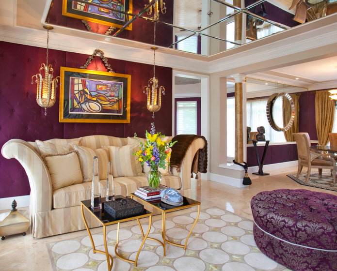 mirrored ceiling structure in the living room mirrored ceiling structure in the living room