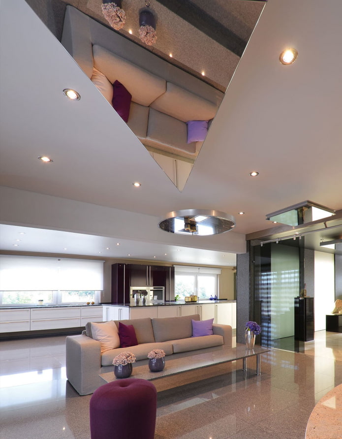 ceiling with mirrored inserts ceiling with mirrored inserts