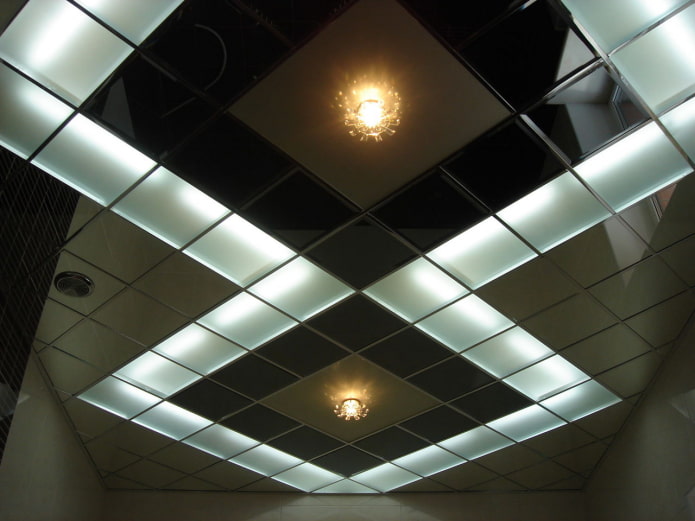 illuminated mirror ceiling structure illuminated mirror ceiling structure