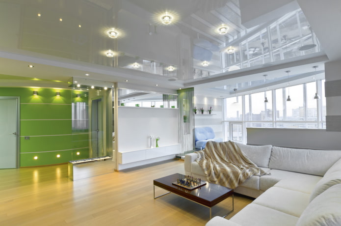 glossy mirror stretch fabric in the interior glossy mirror stretch fabric in the interior