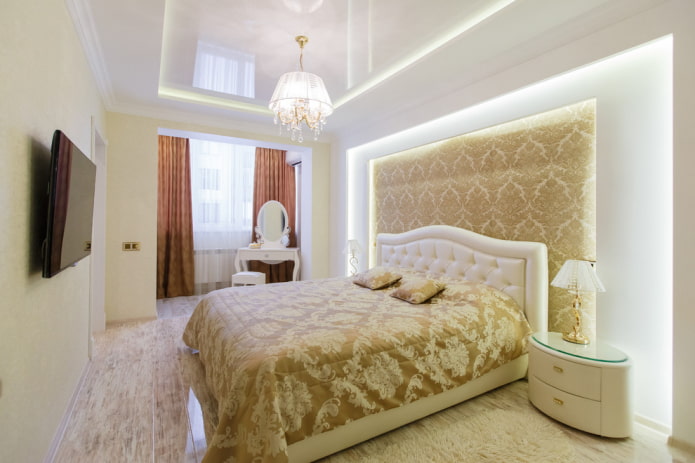 stretch canvas with a chandelier in the interior