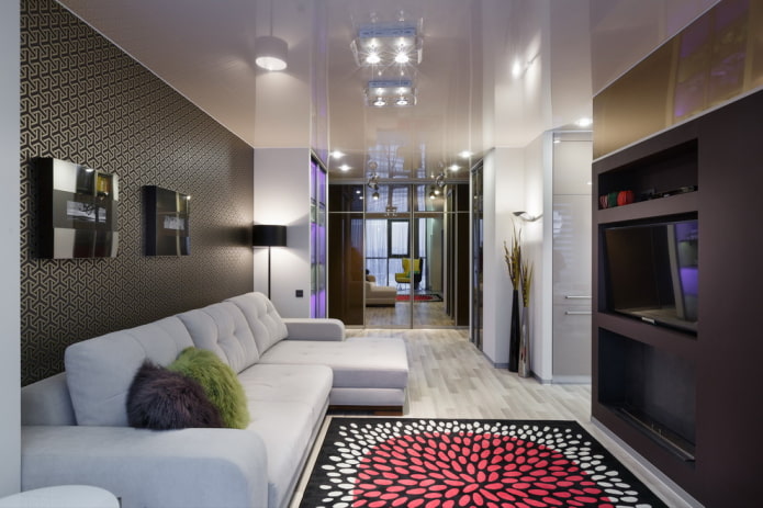 stretch canvas with spotlights in the interior