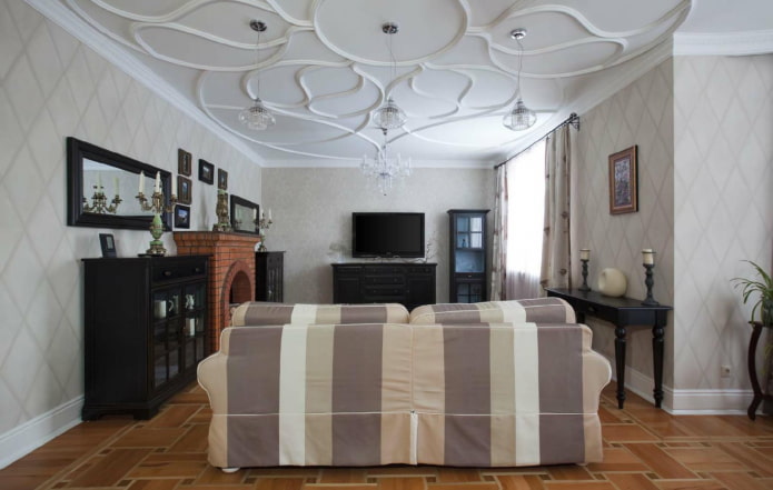 stretch canvas with stucco in the living room