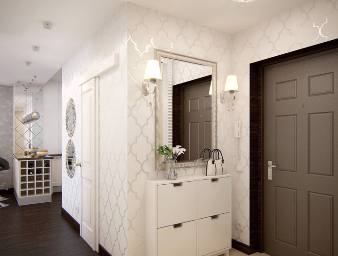 white wall decoration in the hallway white wall decoration in the hallway