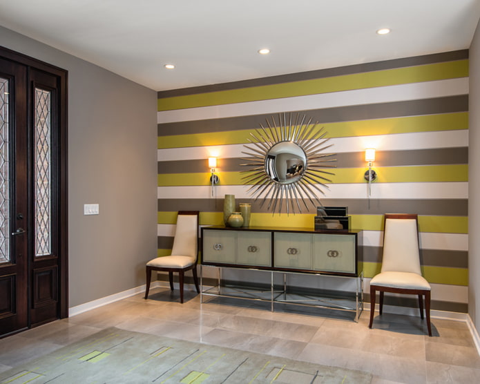 strip on the wall in the interior of the hallway strip on the wall in the interior of the hallway