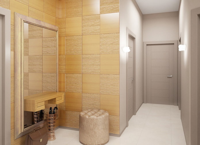 tiles on the walls in the interior of the hallway tiles on the walls in the interior of the hallway