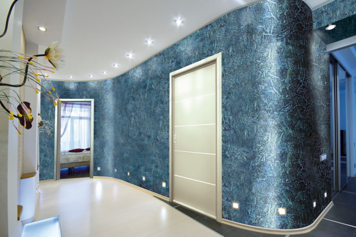 blue venetian decorative plaster