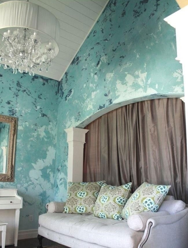 turquoise venetian decorative plaster