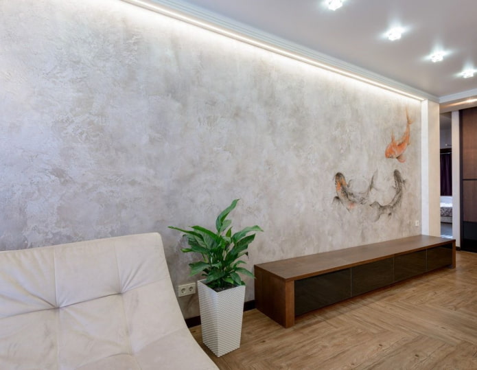 Venetian decorative plaster, white