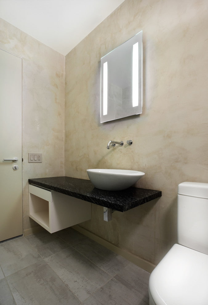 Venetian plaster in the bathroom interior Venetian plaster in the bathroom interior