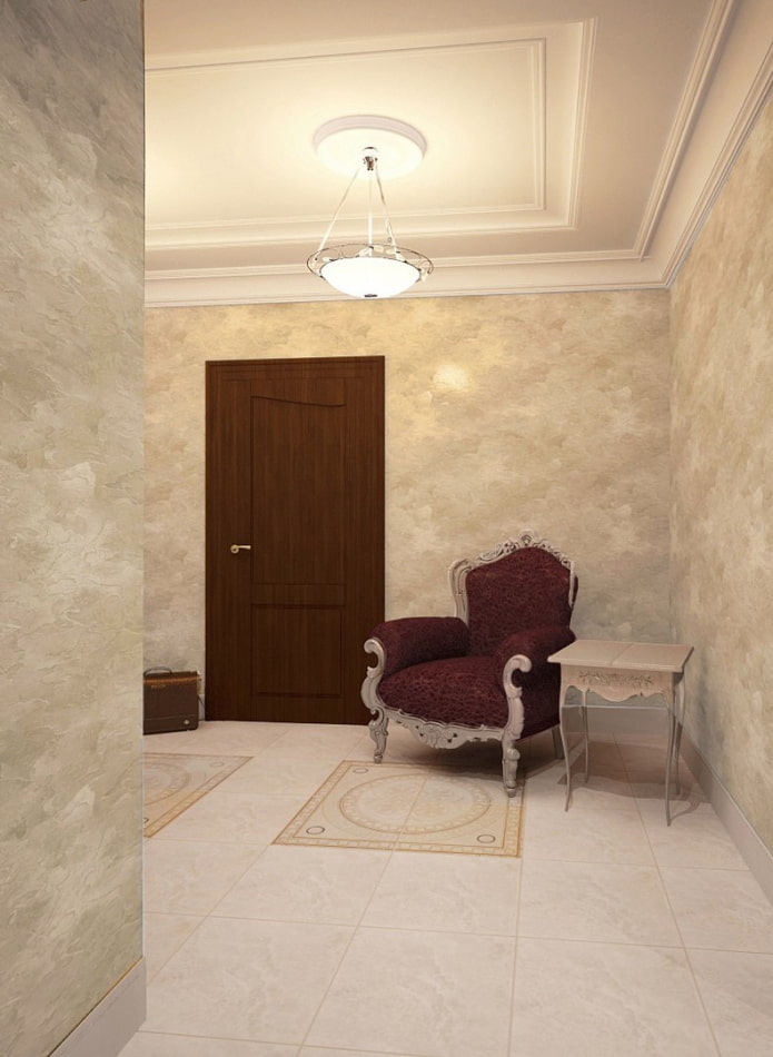 textured plaster in the interior of the hallway