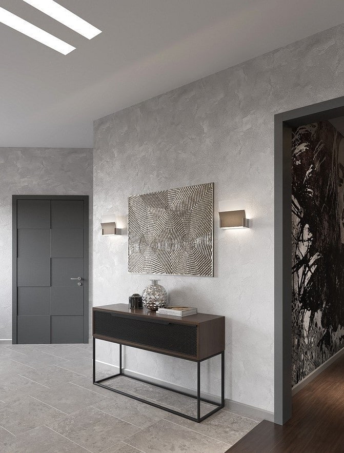 plaster for concrete in the interior of the hallway