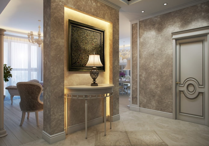 hallway plaster in classic style