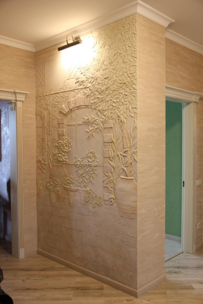 a picture of decorative plaster in the interior