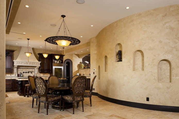 classic kitchen with decorative wall decoration