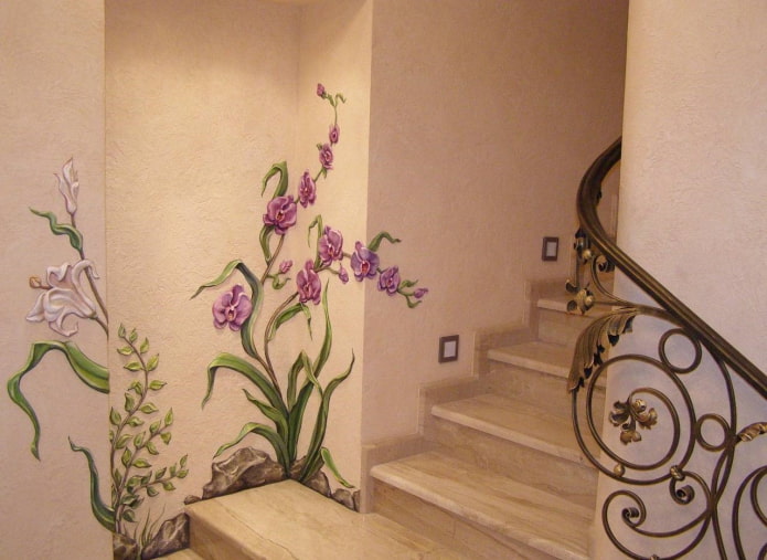 flowers from plaster in the interior flowers from plaster in the interior