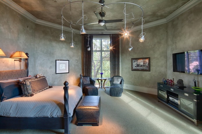 plaster in the interior of the bedroom plaster in the interior of the bedroom