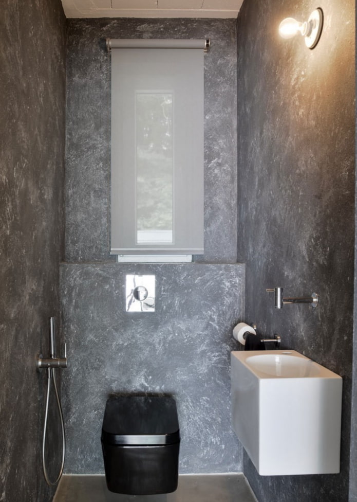 plaster in the interior of the toilet plaster in the interior of the toilet