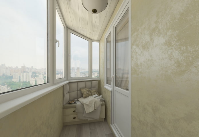 plaster in the interior of the balcony plaster in the interior of the balcony