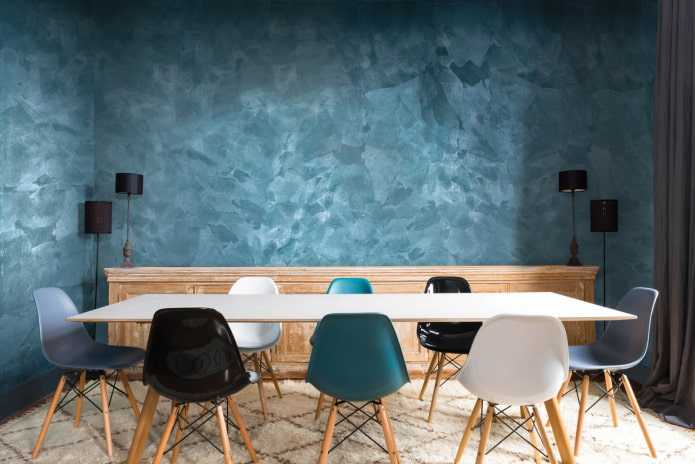 plaster with imitation of fabric in the interior plaster with imitation of fabric in the interior