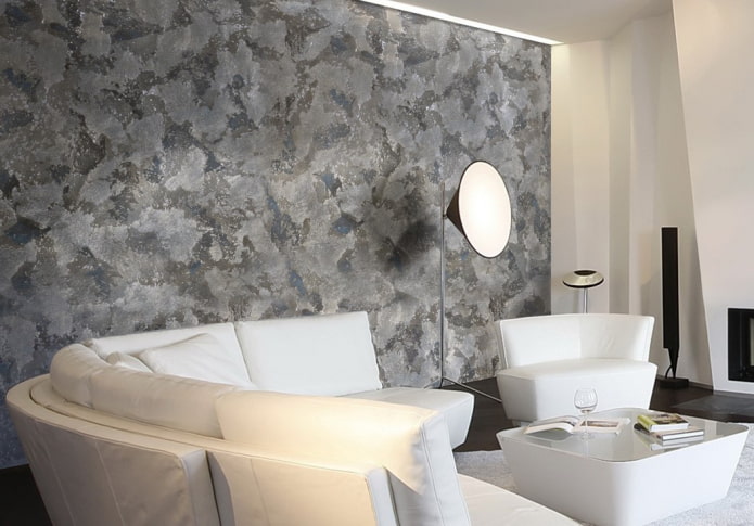 two-tone plaster in the interior of the living room two-tone plaster in the interior of the living room