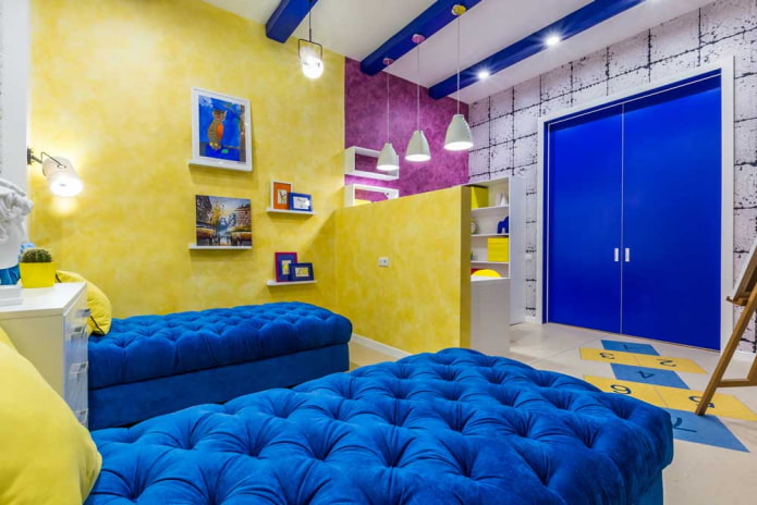 yellow plaster in the interior of the nursery yellow plaster in the interior of the nursery