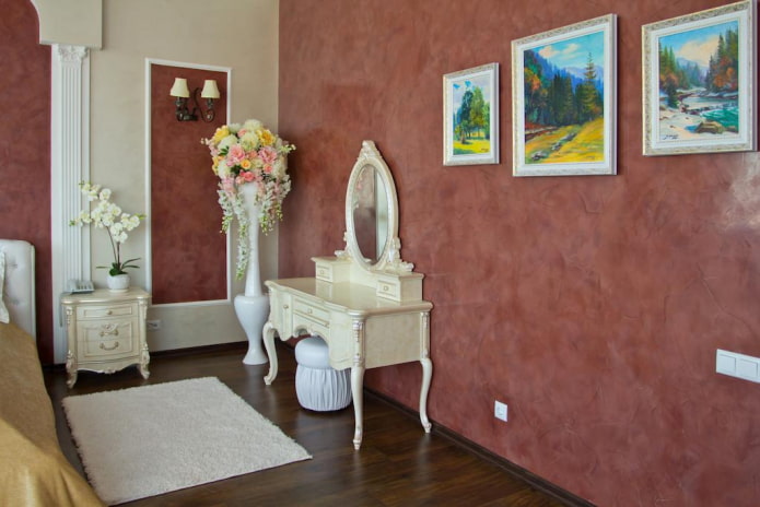 red plaster in the interior red plaster in the interior