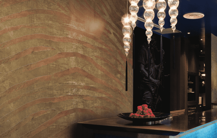 plaster with imitation of leather in the interior plaster with imitation of leather in the interior