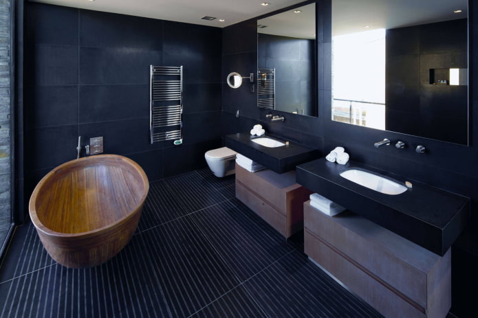 black walls in the bathroom interior black walls in the bathroom interior
