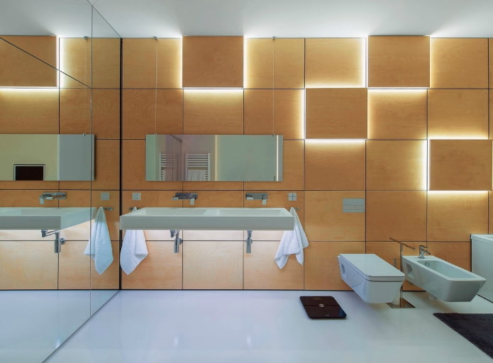 backlit wall in the bathroom interior backlit wall in the bathroom interior