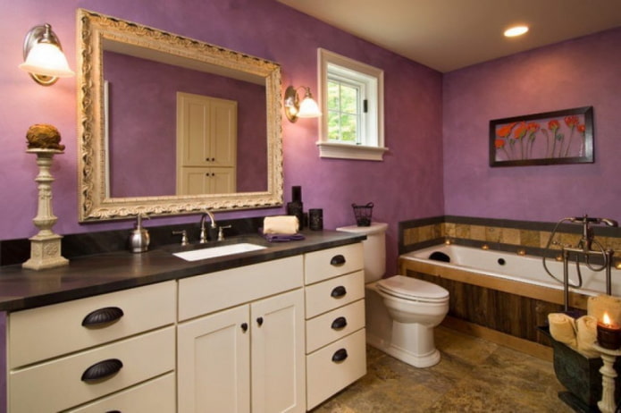 purple walls in the bathroom interior purple walls in the bathroom interior