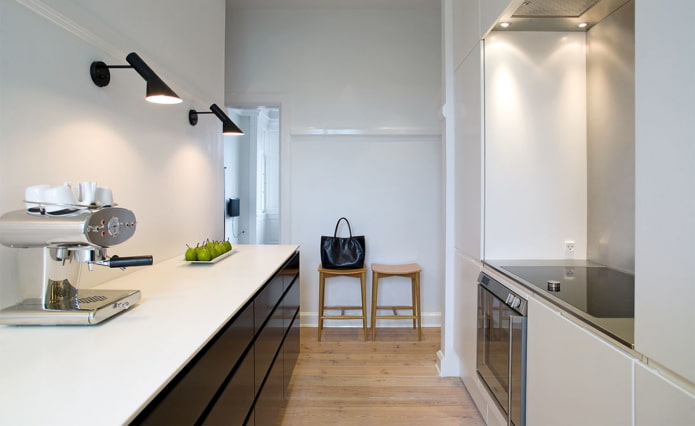 lamps on the wall in the interior of the kitchen lamps on the wall in the interior of the kitchen