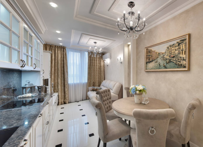 color scheme of walls in a classic style