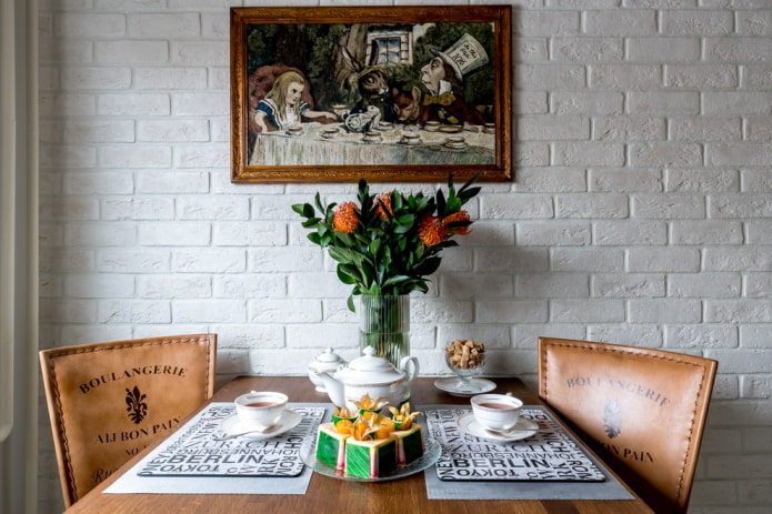 Brick wall in the kitchen Brick wall in the kitchen